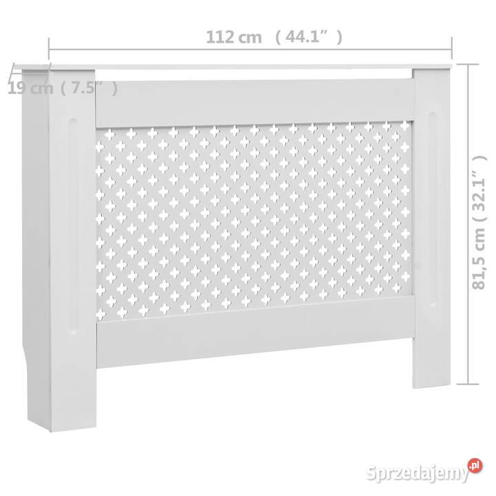 Osłony na kaloryfer 2 białe 112x19x815 MDF Warszawa