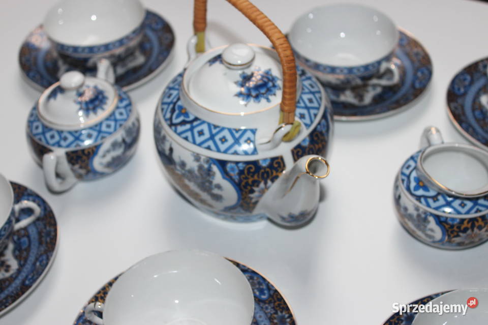 Komplet z chińskiej porcelany do herbaty kawy 19 wielokolorowy Giżycko