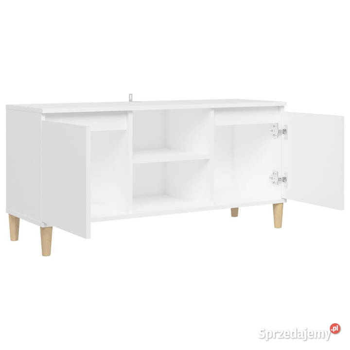 Szafka TV z drewnianymi nóżkami biała 1035x35x50 Warszawa
