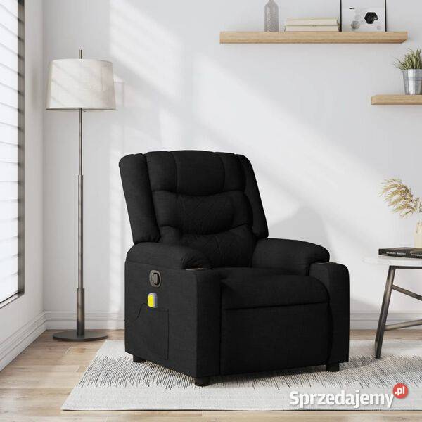 vidaXL Rozkładany fotel masujący czarnSKU374132 Warszawa
