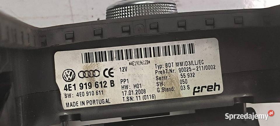 PANEL MMI AUDI S8 D3 4E1919612B A8 Pozostałe Lipno