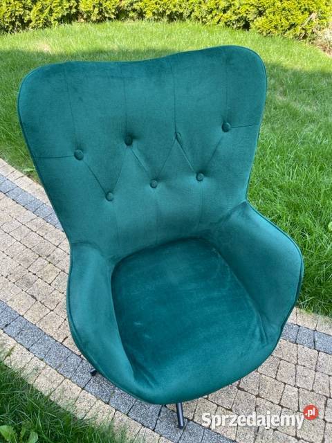 Fotel biurowy elegancki obrotowy Uszak obicie Walendów