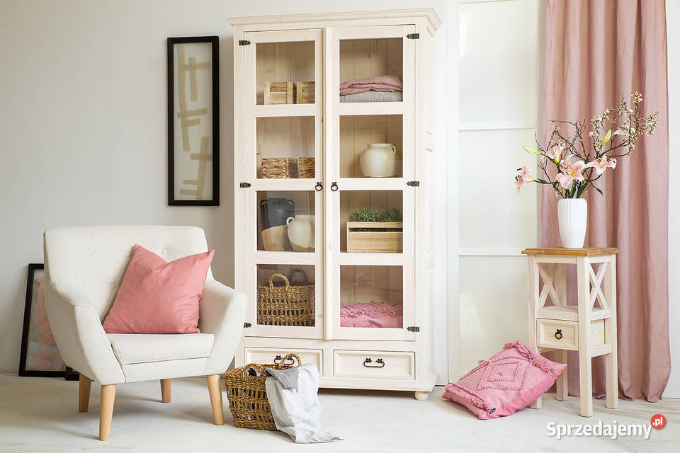 Witryna drewniana przeszklona woskowana VIT07 43cm Maków Podhalański