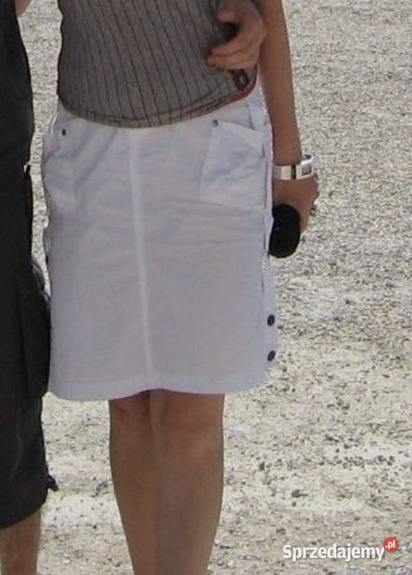 Modna biała spódnica firmy Reporter S Bez wzoru Bochnia