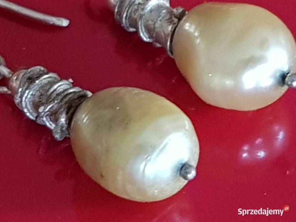 kolczyki srebrne perły naturalne biżuteria Kielce