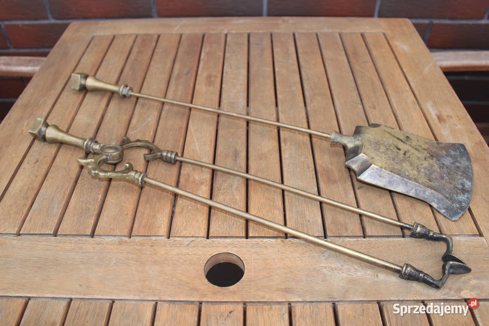 stare przybory kominkowe