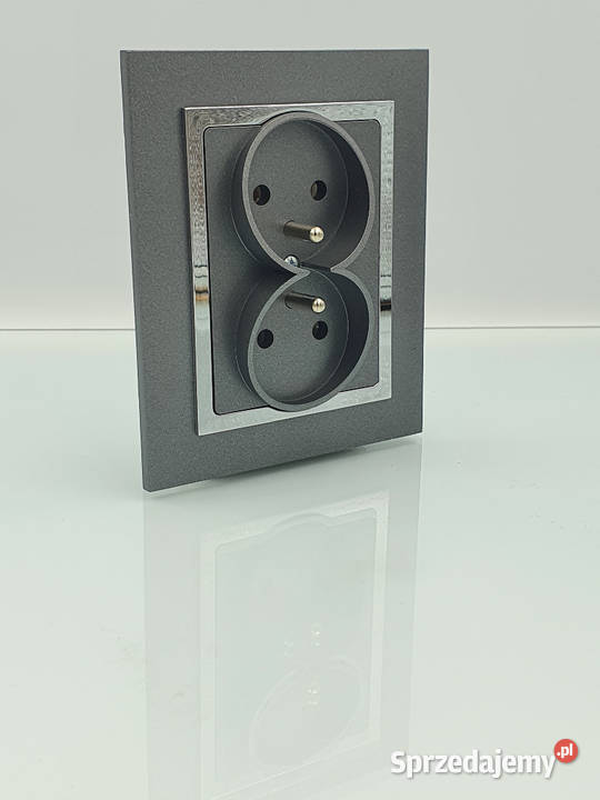 Gniazdo podwójne Magic Timexelektro kolor grafit