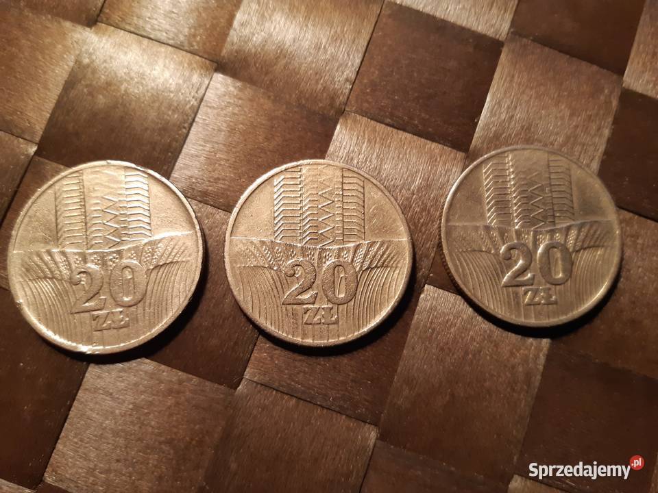 3 Monety PRLu 20 Wieżowiec i kłosy 1973 1974 mazowieckie Pruszków sprzedam