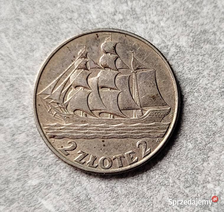156 POLSKA II RP srebro 2 Złote 1936 r Żaglowiec Wola Kruszyńska