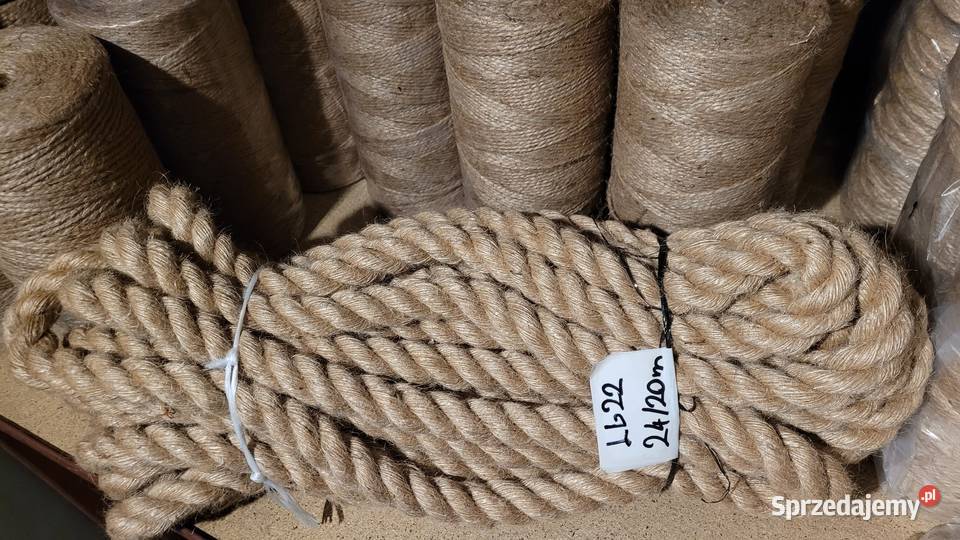 Lina żeglarska linka jutowa fi 24 mm wszystkie Pozostałe Kołobrzeg