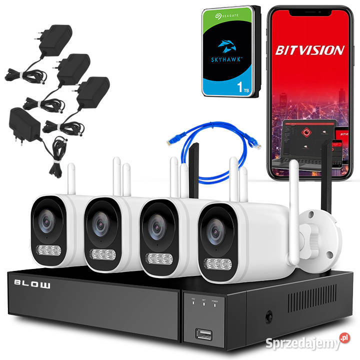 Zestaw monitoringu WiFi BLOW 4x5MP z dyskiem 1TB