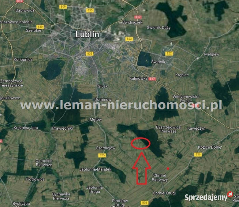 sprzedaży gruntu 1275m2 Skrzynice Pierwsze 109zł/m2