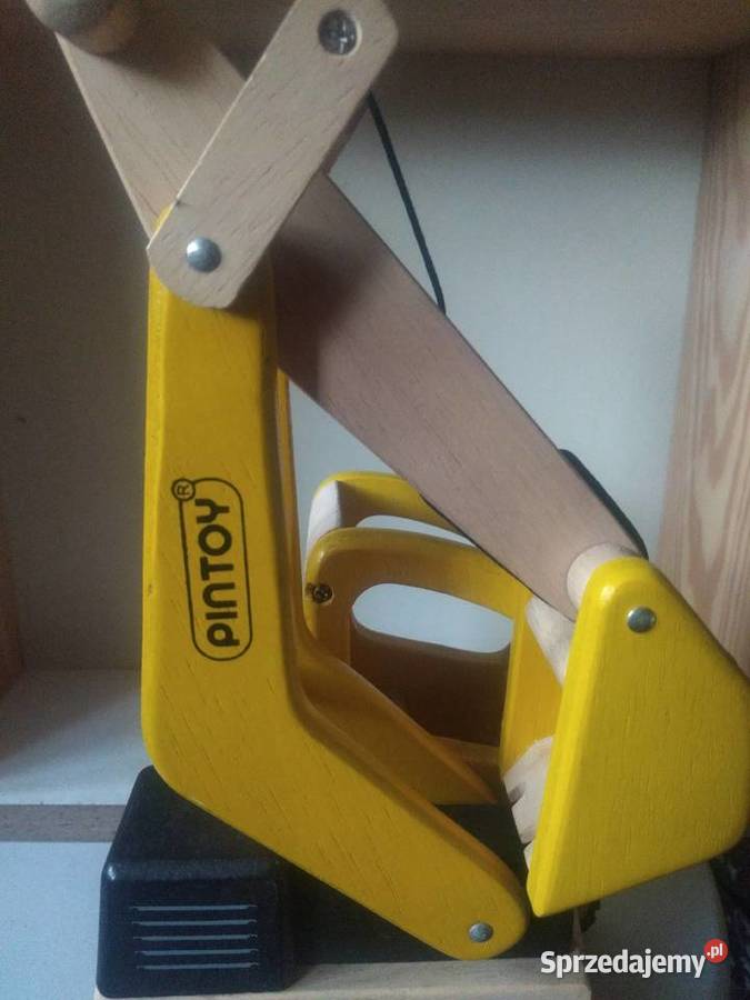 Zabawka drewniana koparka gąsienicowa PINTOY żółty/złoty Łódź