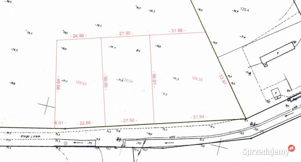 sprzedam działkę budowlaną z warunkami zabudowy Nieruchomości Bzowo sprzedam