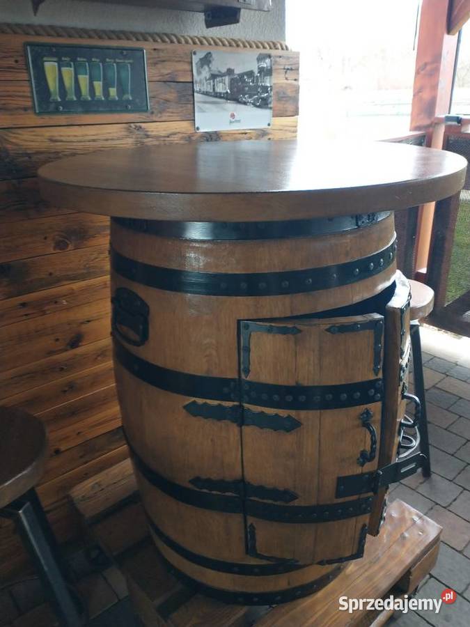 Podświetlany barek z beczki dębowej whisky śląskie Żywiec