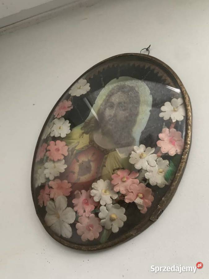 Stary Polski obrazek szkłem Łowicz sprzedam
