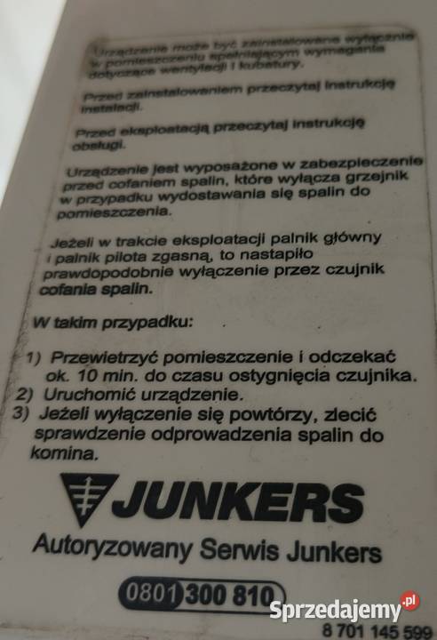 Gazowy przepływowy ogrzewacz wody
