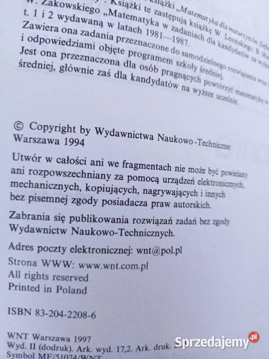Matematyka Żakowski książki Warszawa księgarnia