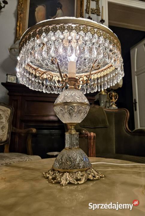 Lampa Salonowa szklana Lampka nocna kryształowa Kalisz sprzedam