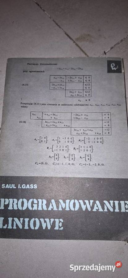 Programowanie liniowe Saul Jagass IV wyd 1980 Łęczyca