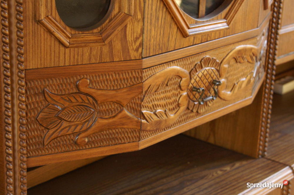 Segment dębowy meblościanka dębowa regał dębowy Warszawa