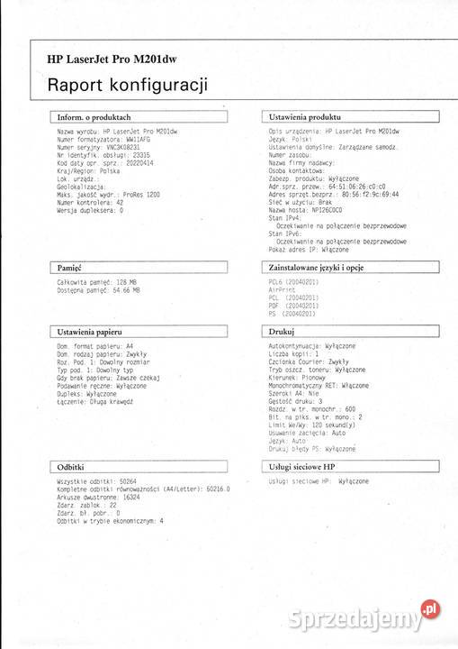 Drukarka laserowa HP LASERJET M201DW laserowa Białogard