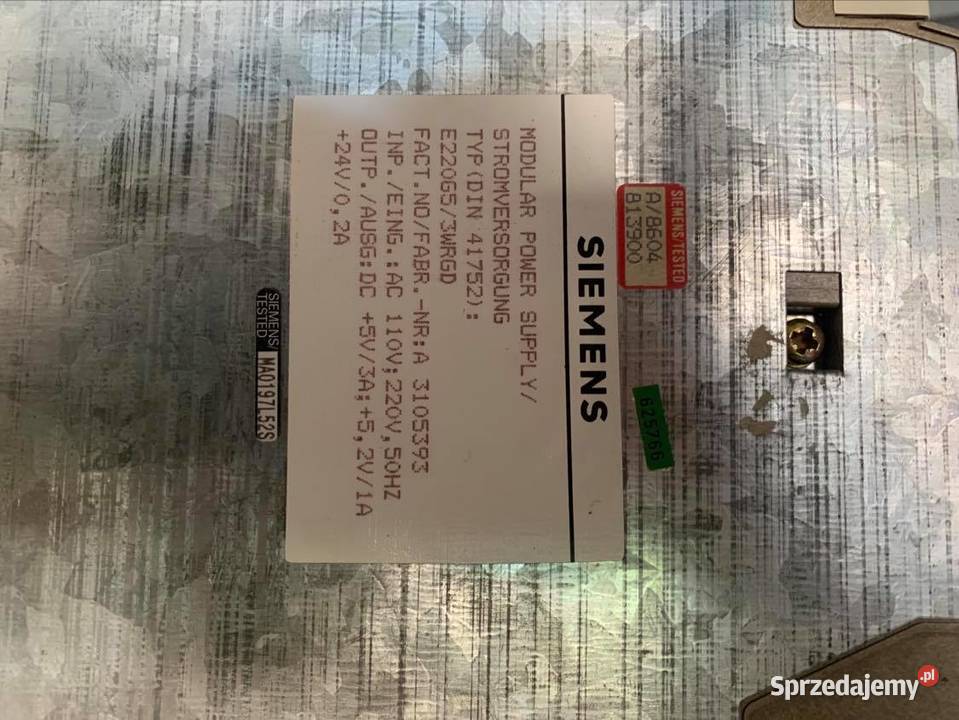 6ES59517LB13 3A DIN 41752 ZASILACZ SIMATIC S5 Warszawa
