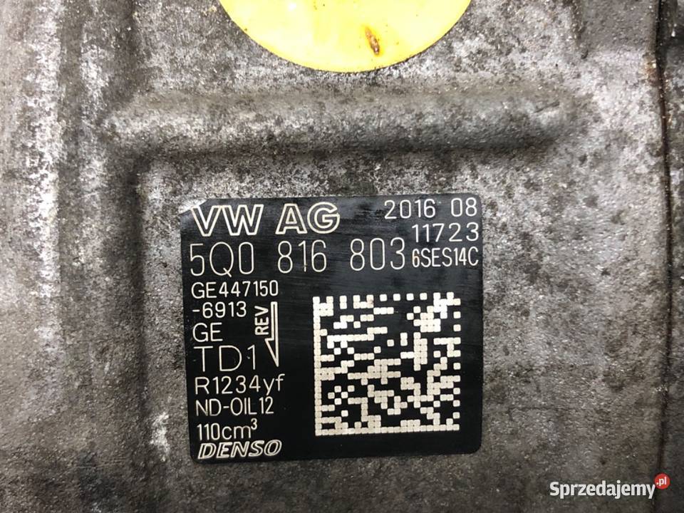 SPRĘŻARKA KLIMATYZACJI VW PASSAT B8 5Q0816803 20 osobowe sprzedam