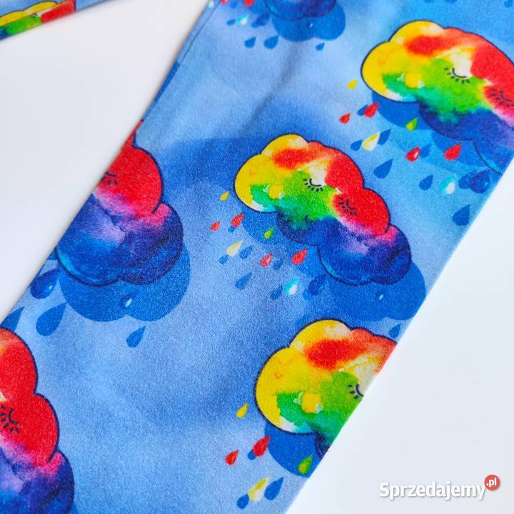 Legginsy w deszczowe chmurki handmade 92 dziewczynka śląskie