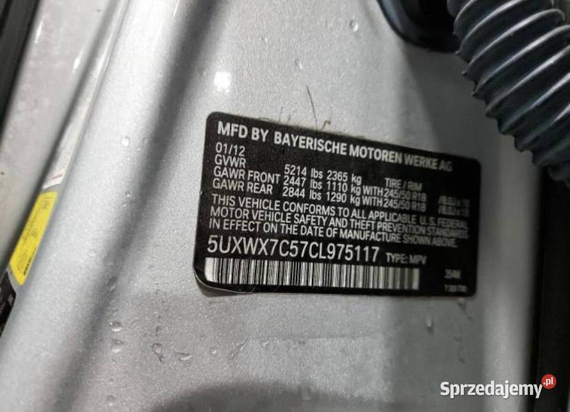 BMW X3 XDRIVE35I 2012 USA LICYTACJE wielkopolskie sprzedam