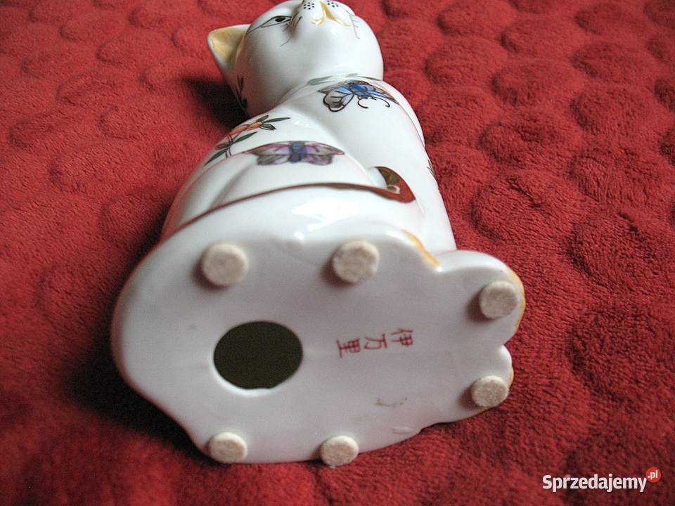 Kot Andrea z motylami porcelana 18 x 9 x 65 Siedlce sprzedam