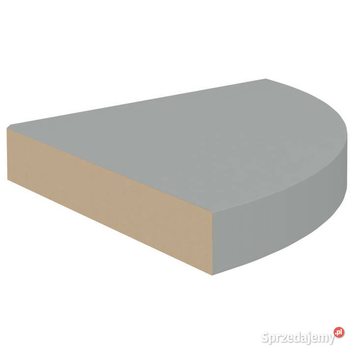 Narożna półka ścienna szara 25x25x38 MDF Warszawa