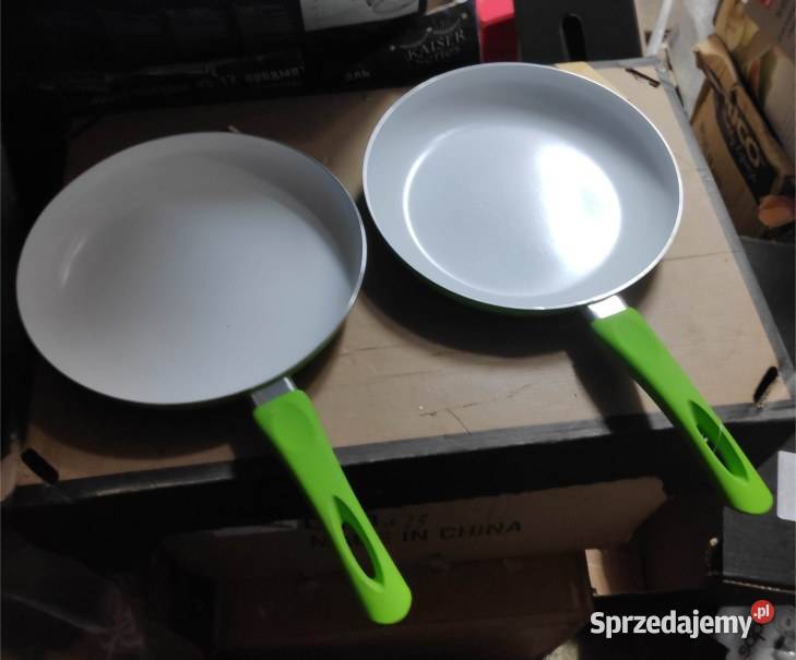 2x patelnia ceramiczna 26x4 zielone Patelnie i woki Łódź