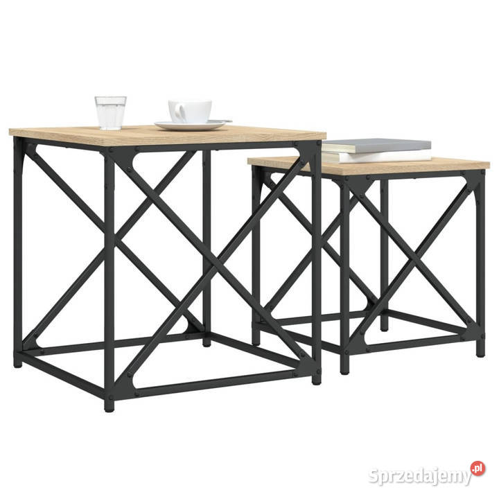 Stoliki wsuwane pod siebie 2 dąb sonoma WM838944 mazowieckie Warszawa sprzedam
