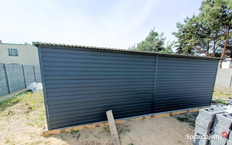 GARAŻ BLASZANY 6m x 5m 2X BRAMA UCHYLNA GRAFIT Łapanów sprzedam