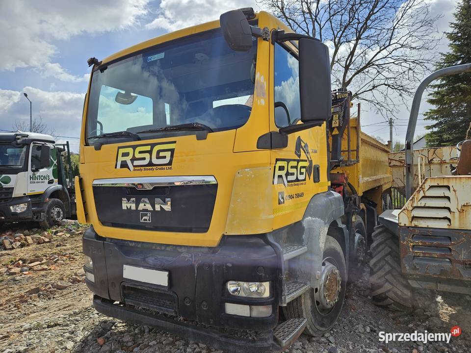 MAN TGS 32360 8X4 HDS PALFINGER 12001 Wywrotka żółty Wywrotki Ropczyce