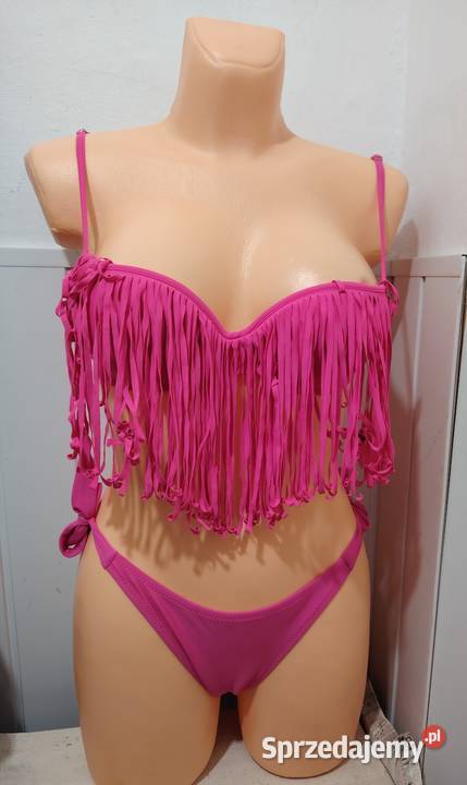 Neonowe Bikini BOHO z Frędzlami Soczysty Róż Hajnówka