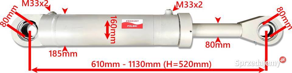 MOCNY Siłownik HYDR 160x80 SKOK 520 FADROMA Solec Kujawski sprzedam