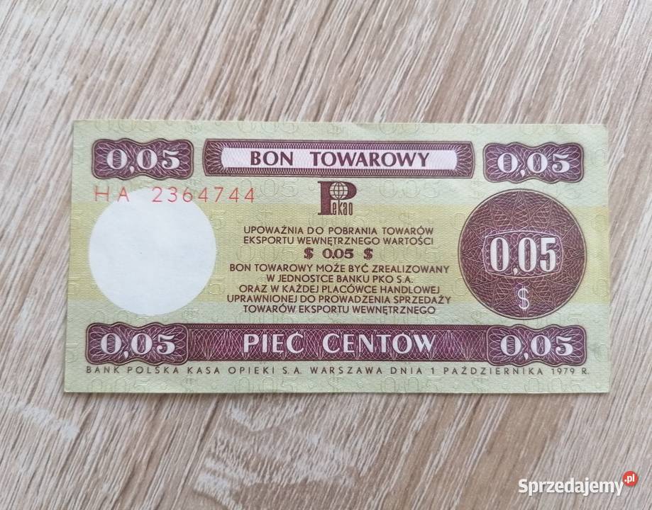 Bon Towarowy PRL 1979 Kołobrzeg