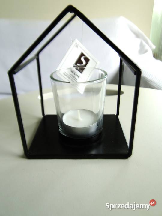 Nowy metalowy świecznik szklany wkład