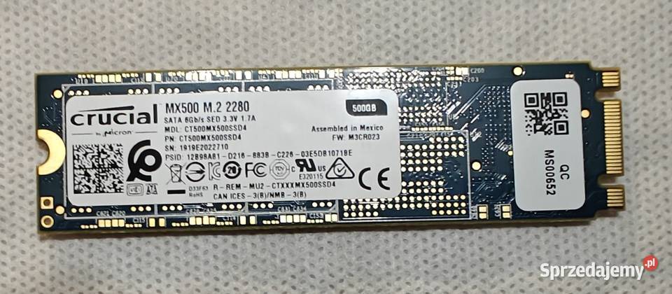 SSD m2 SATA Crucial MX500 512GB Warszawa