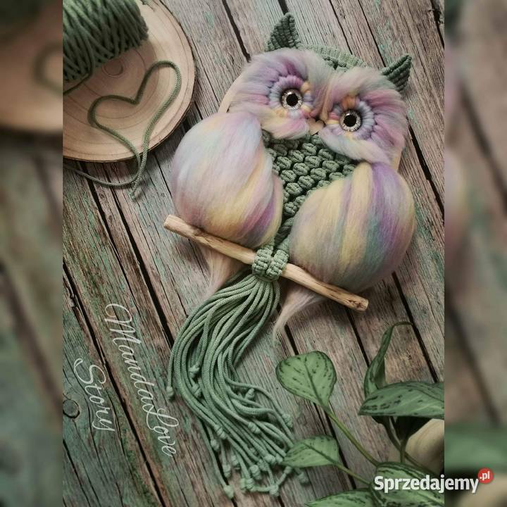 Poł Mandala Makrama na kiju Oława