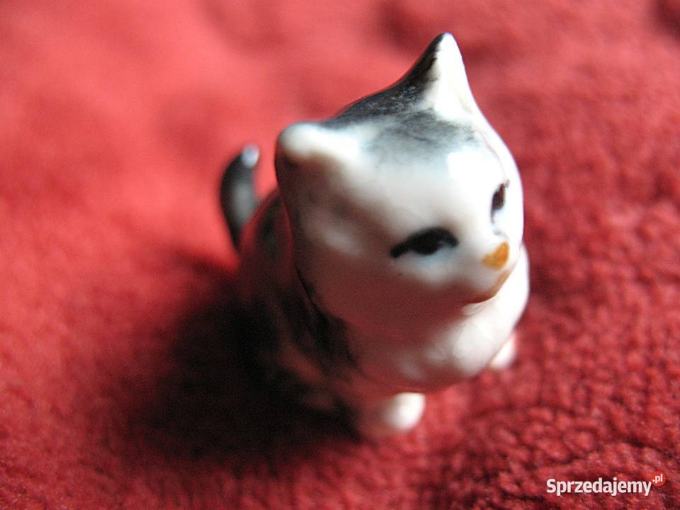 Kot miniatura figurka porcelana 25 x 3 x 15 mazowieckie Siedlce