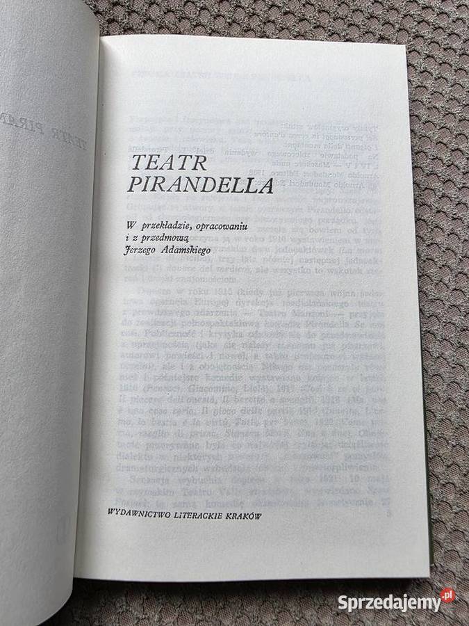 Teatr Pirandella przekład opracowanie i małopolskie Kraków sprzedam