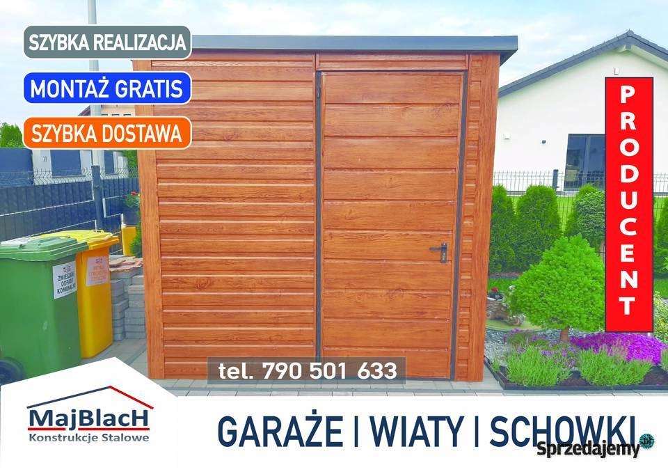 Schowek na Narzędzia Mały Garaż Blaszany Wiatka Zduńska Wola