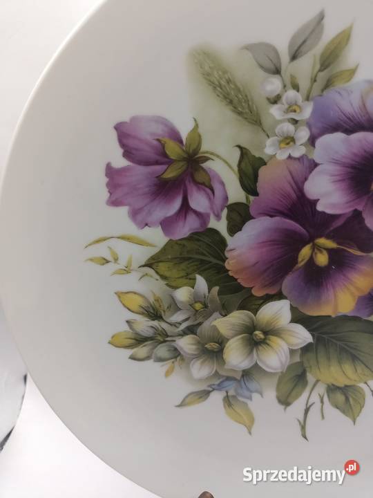 Talerz kolekcjonerski wiosenne kwiatki bratki Zamość