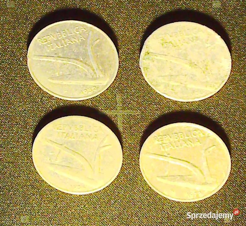 Monety 4 sztuki 10 włoskich lirów z 1982 1979 i małopolskie Kraków