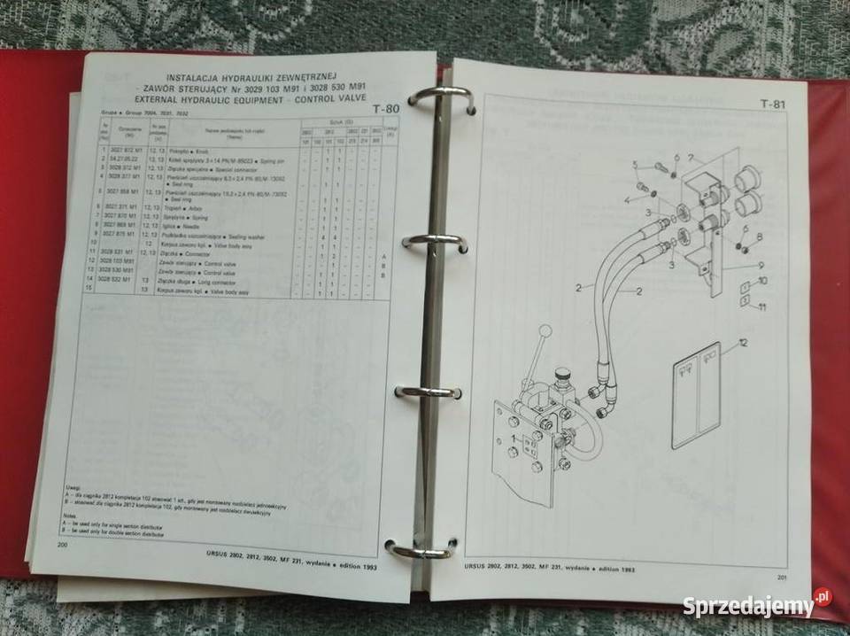 Katalog części Ursus 280228123502MF231 oryginał Pozostałe Lublin