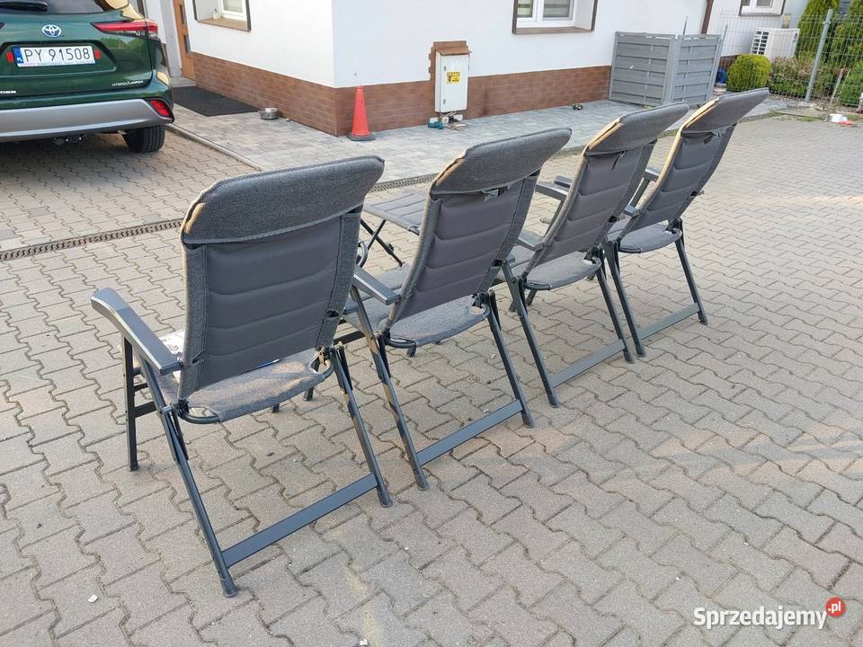 Krzesła kempingowe Frankana high Q grey line 140