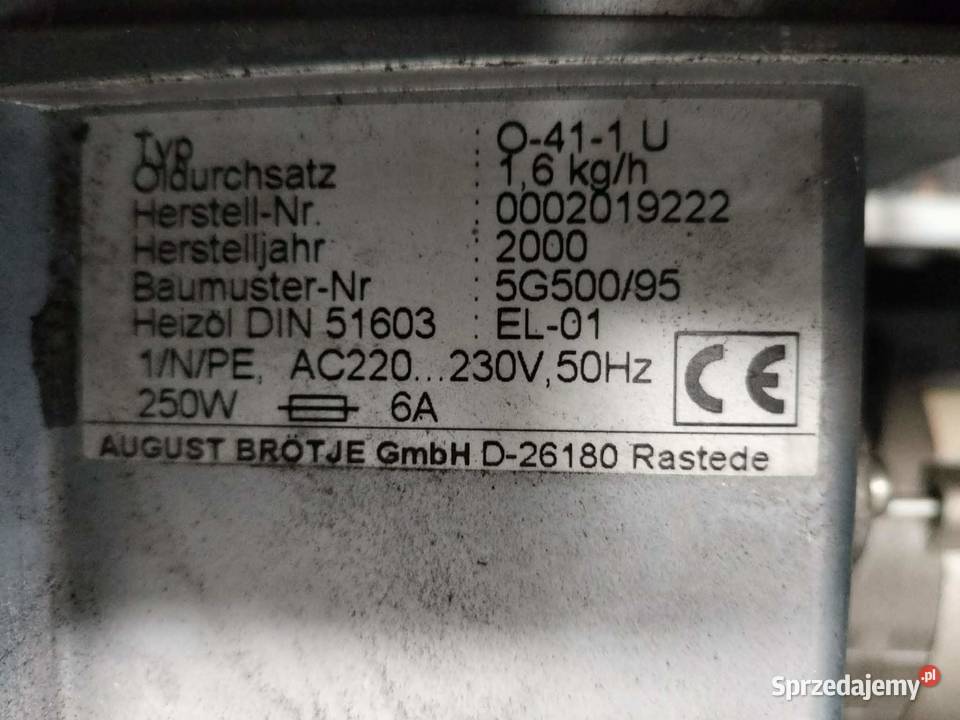 Palnik olejowy BROTJE wielkopolskie